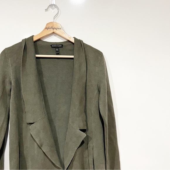 Eileen Fisher Silk & Organic Cotton Interlock Sweater Cardigan Jacket - Picture 6 of 11